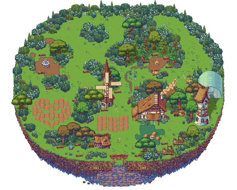 Pixels Farm Background